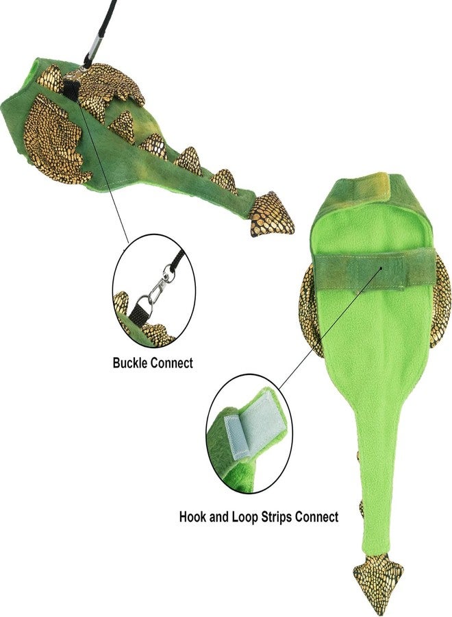 WCDJOMOP Bearded Dragon Harness Leash Set - Halloween Costume Adjustable Lizard Dinosaur Leash Harness with Wing Outdoor Walking Lead Control Rope for Bearded Dragon Reptiles Small Animals (S,Green) - Image 3